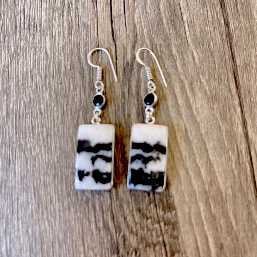 White Buffalo Turquoise Earrings - Picture 4 of 6